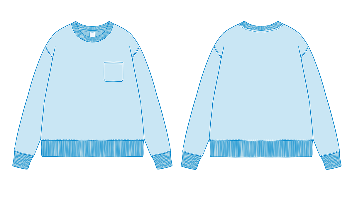 Sweatshirt stitch points