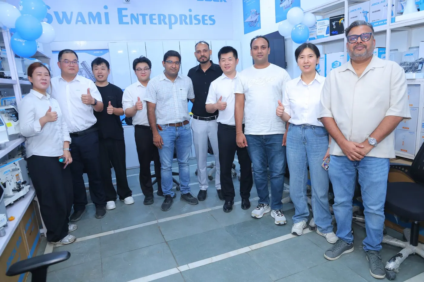 The Swami Enterprises team inside the showroom at Chanakya Place